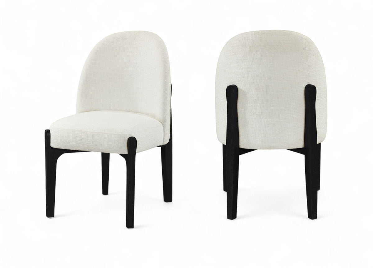 Torino - Upholstered Dining Chair With Brushed Black Base (Set of 2)