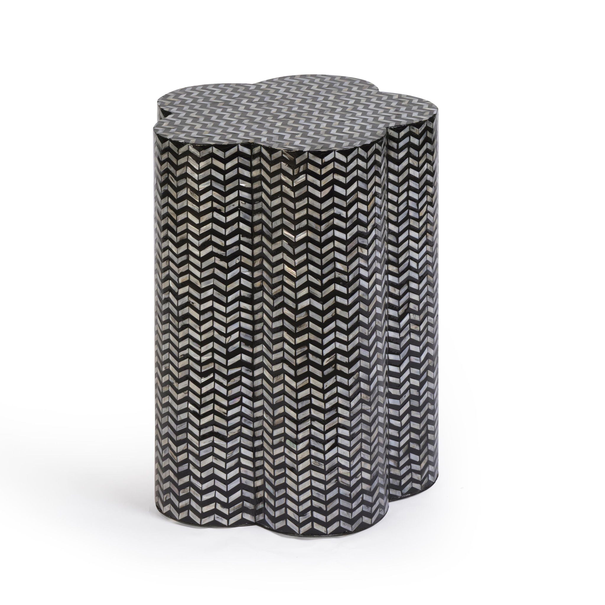 Mother Of Pearl Shell Side Table - Truffle