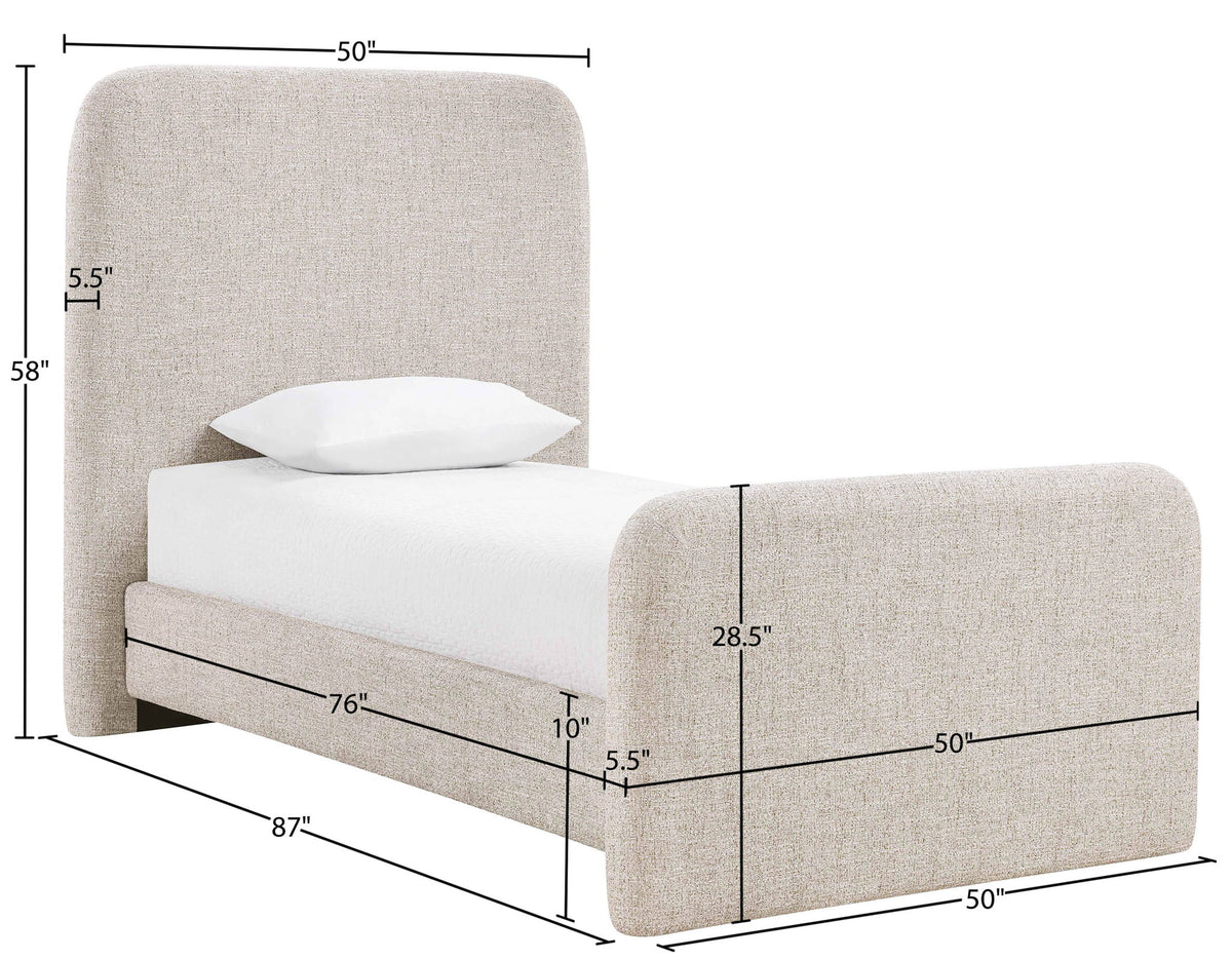 Fira - Linen Textured Fabric Upholstered Bed