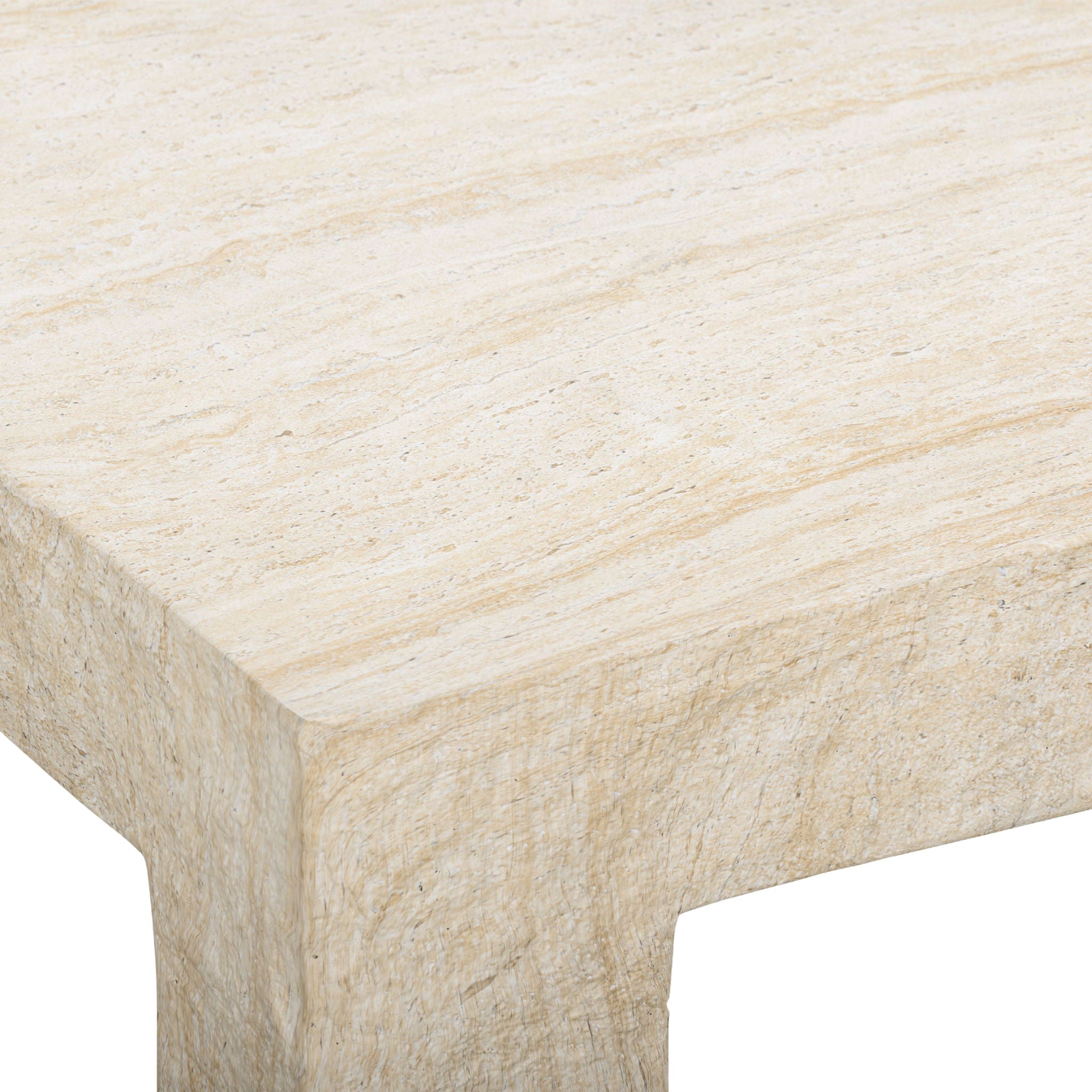 Roxanne - Faux Slab Indoor / Outdoor Large Coffee Table - Travertine