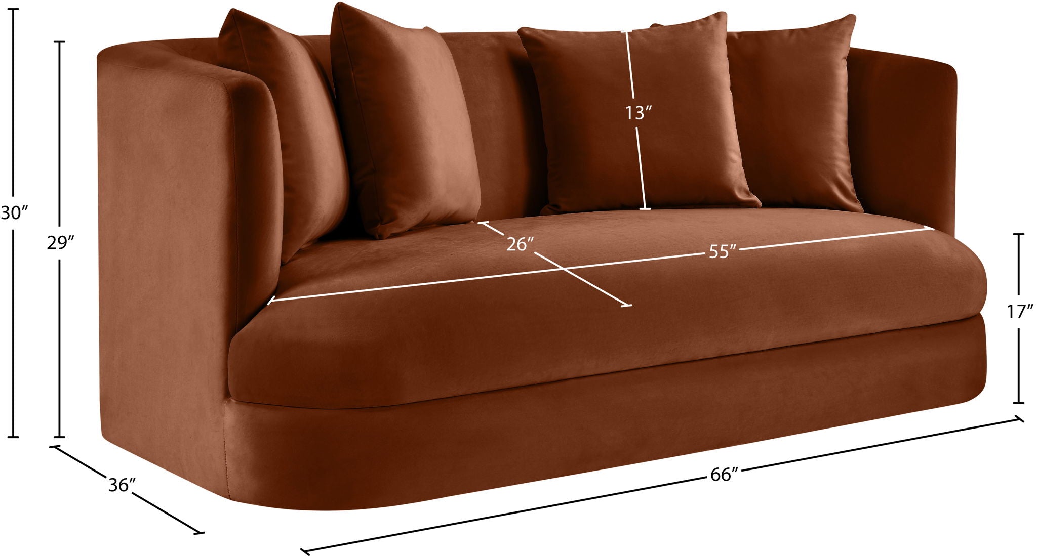 Alder - Loveseat - Cognac