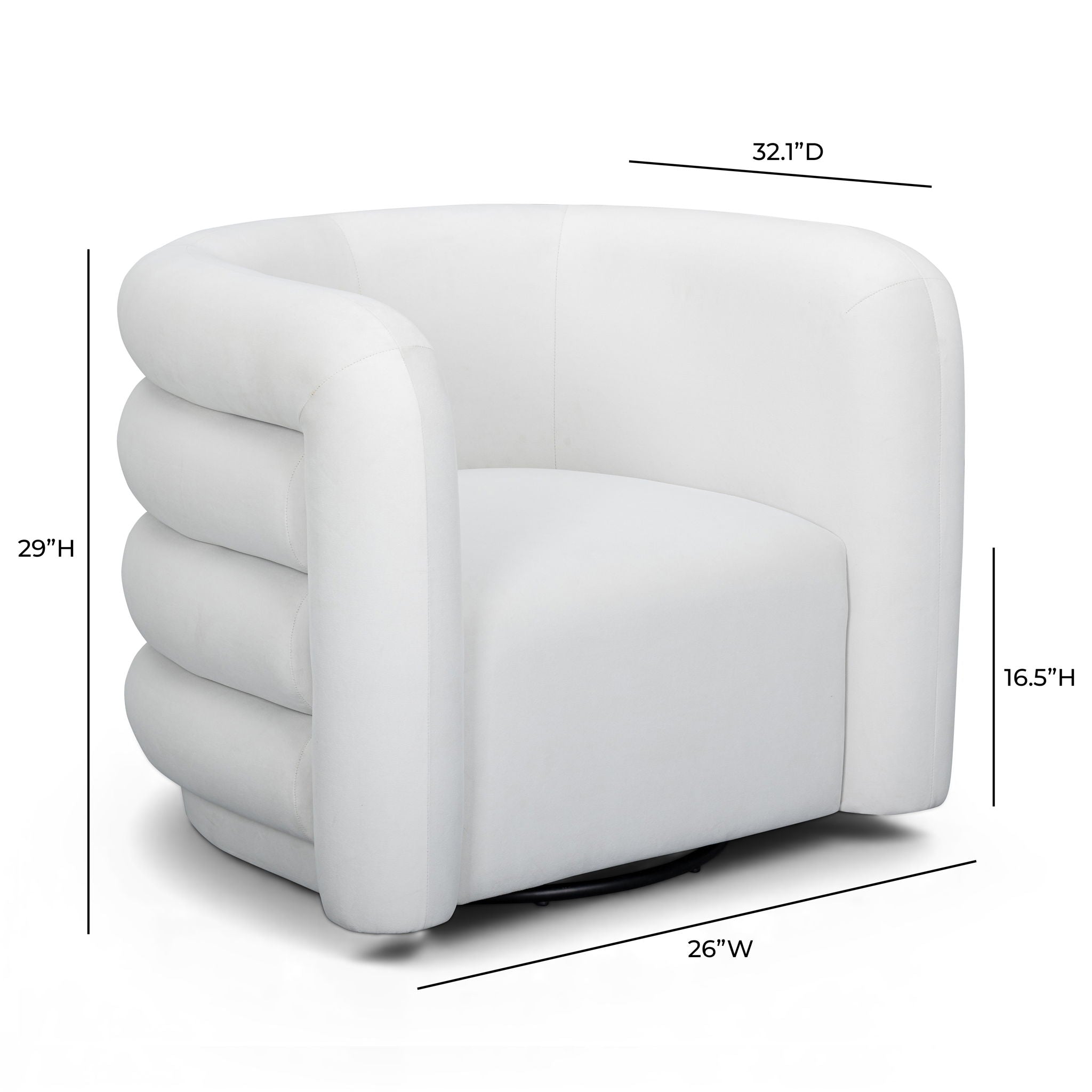 Curves - Velvet Swivel Accent Chair