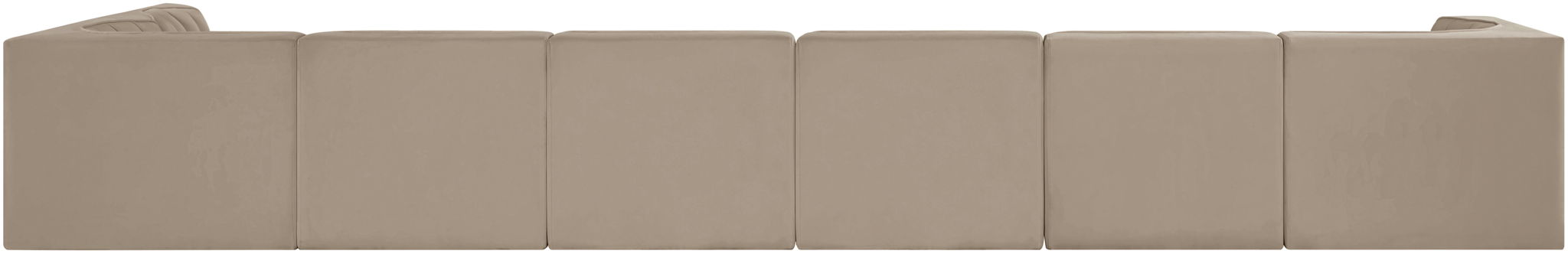 Rummi - Velvet Performance Fabric Upholstered 7 Piece Modular Sectional, L-Shaped (Right)
