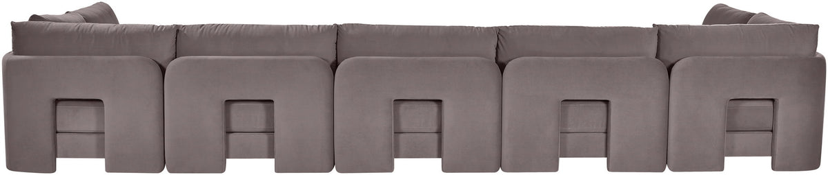 Hammond - Velvet Performance Fabric Upholstered 7 Piece U-Shaped Armless Sectional