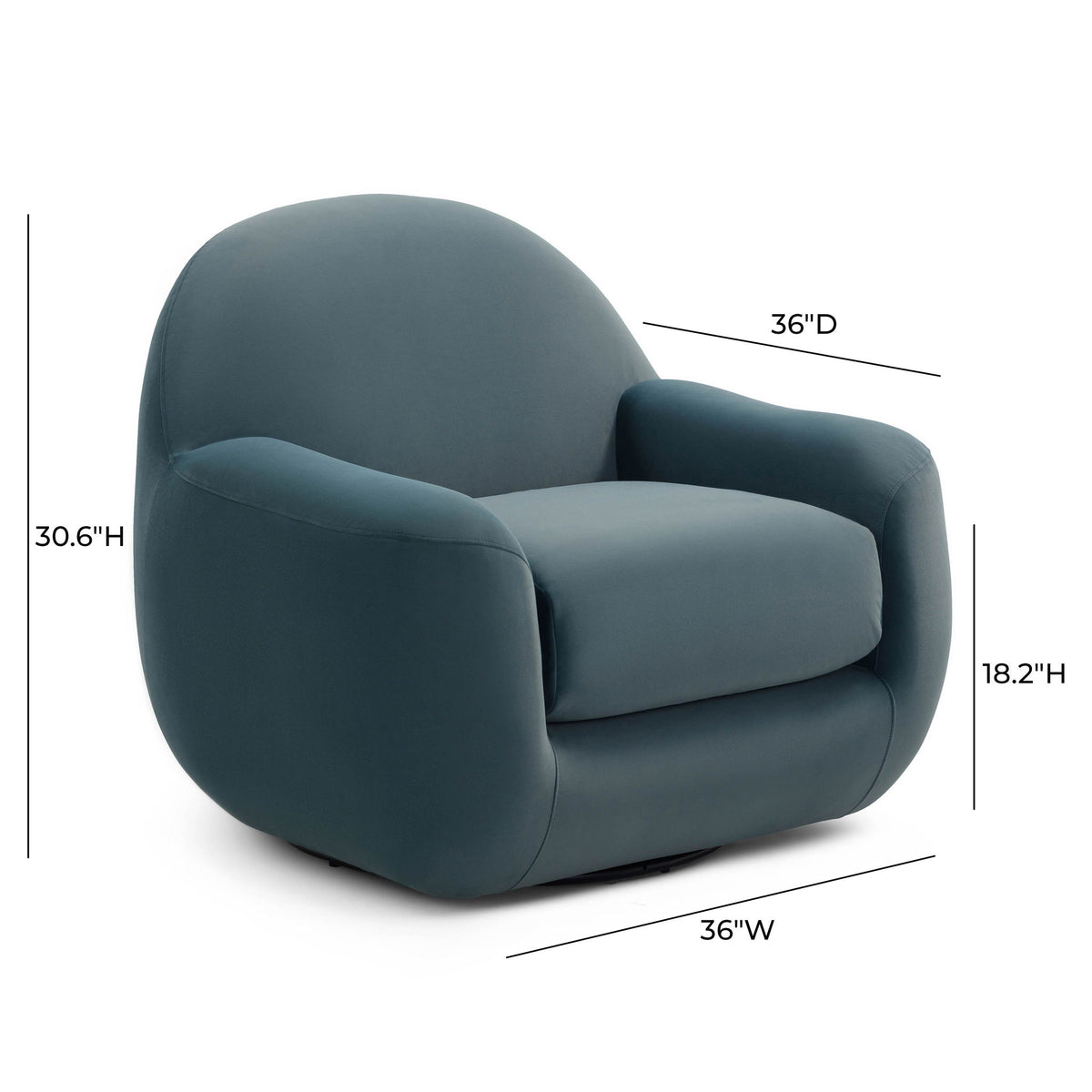 Tiago - Swivel Chair - Dark Teal