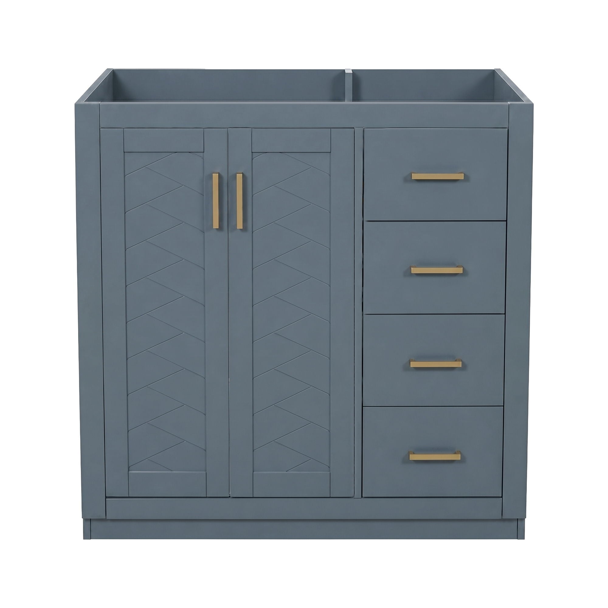 Retro Style Bathroom Vanity, 3 Drawers & Soft Closing Doors