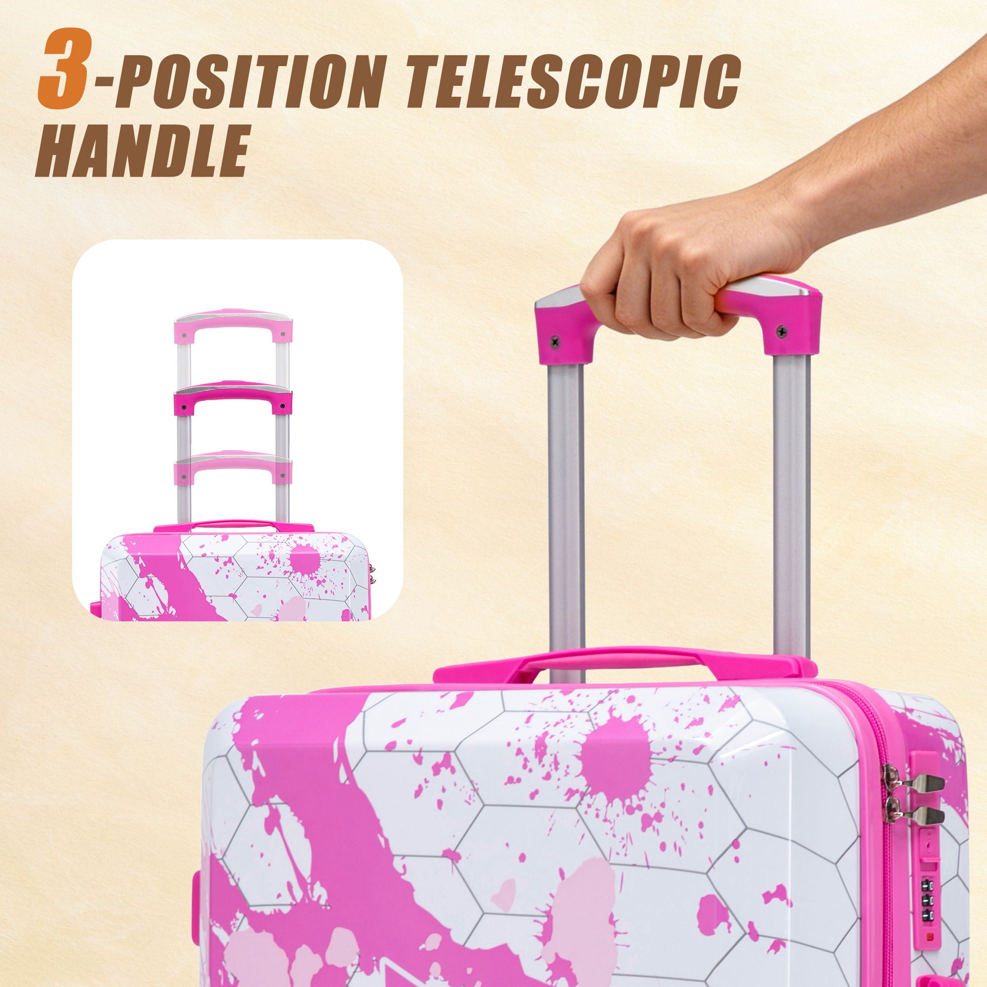 3 Piece With Combination Lock And Silent Wheels