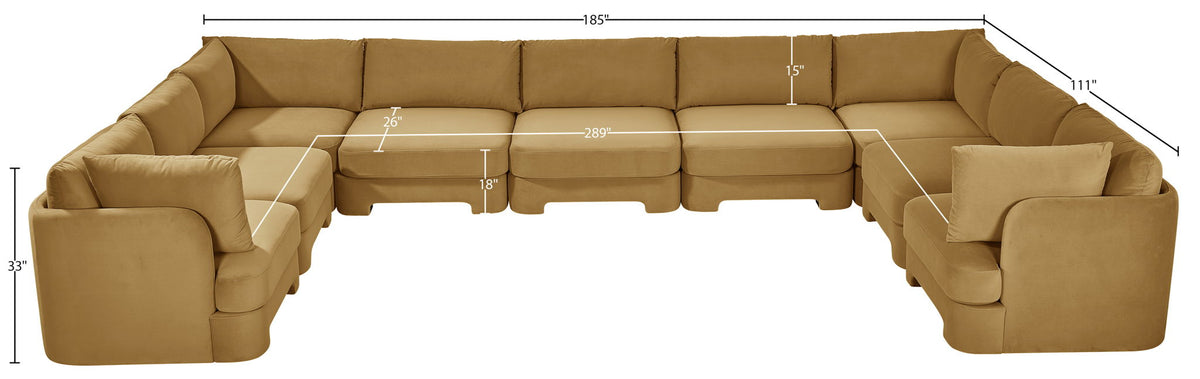 Hammond - Velvet Performance Fabric Upholstered 9 Piece Sectional