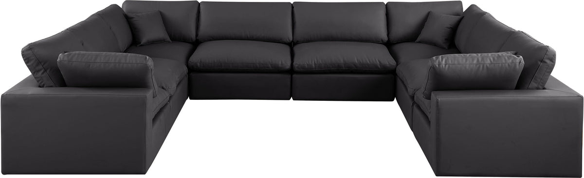 Comfy - 8 Piece Faux Leather Modular Sectional