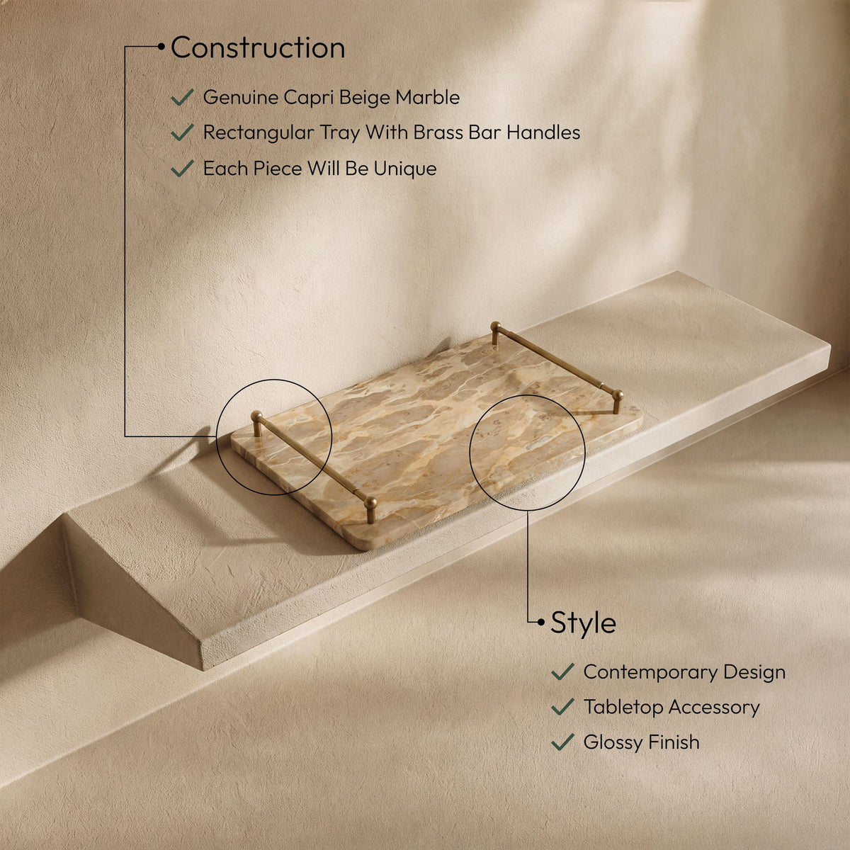 Nathan - Genuine Marble Tray