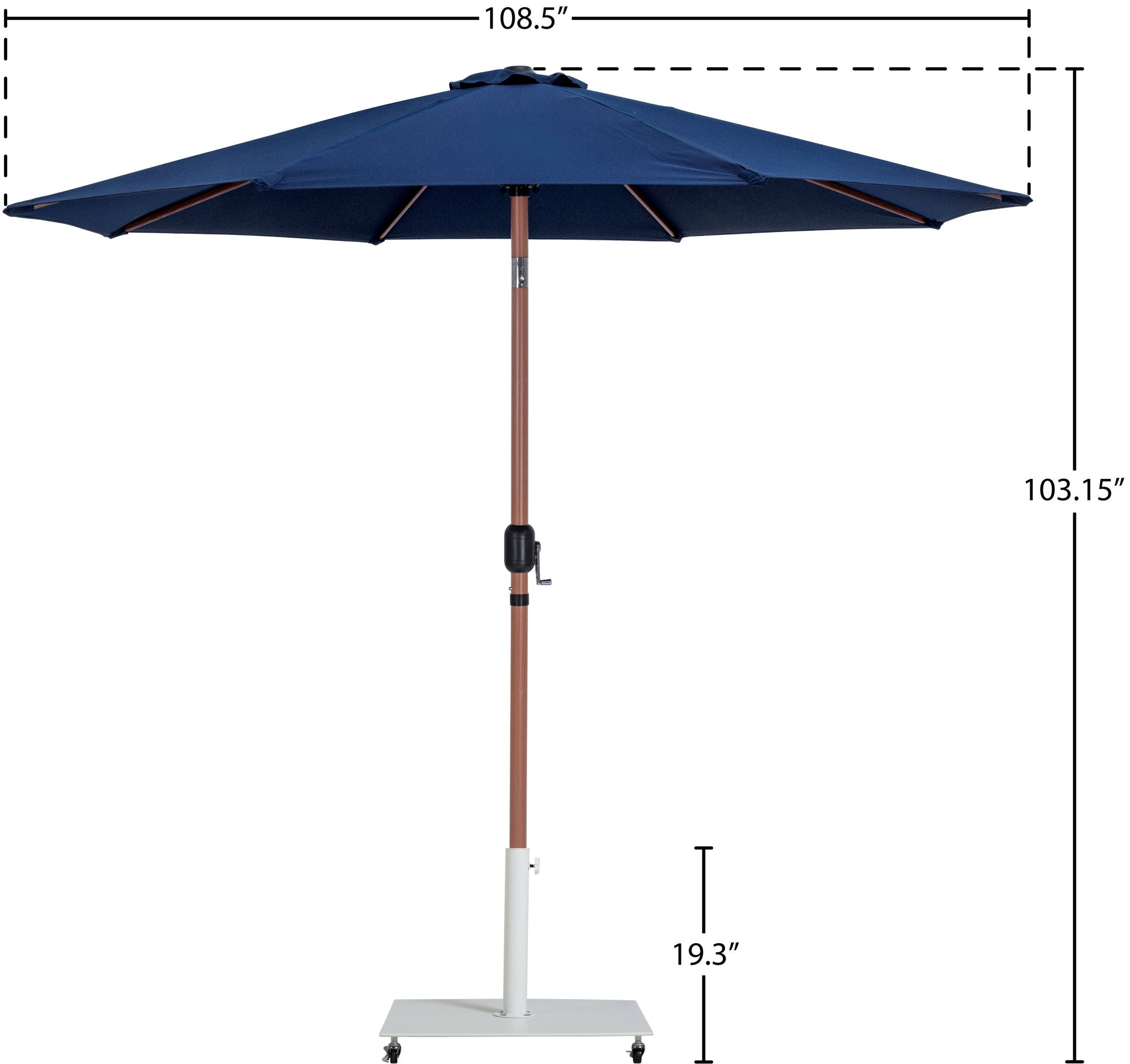 Fiji - Aluminum Patio Umbrella With Square White And Teak Base