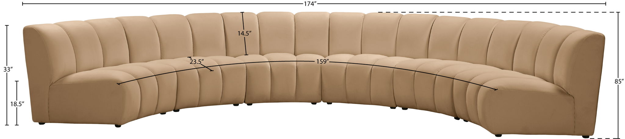Infinity - 6 Piece Modular Sectional - Camel