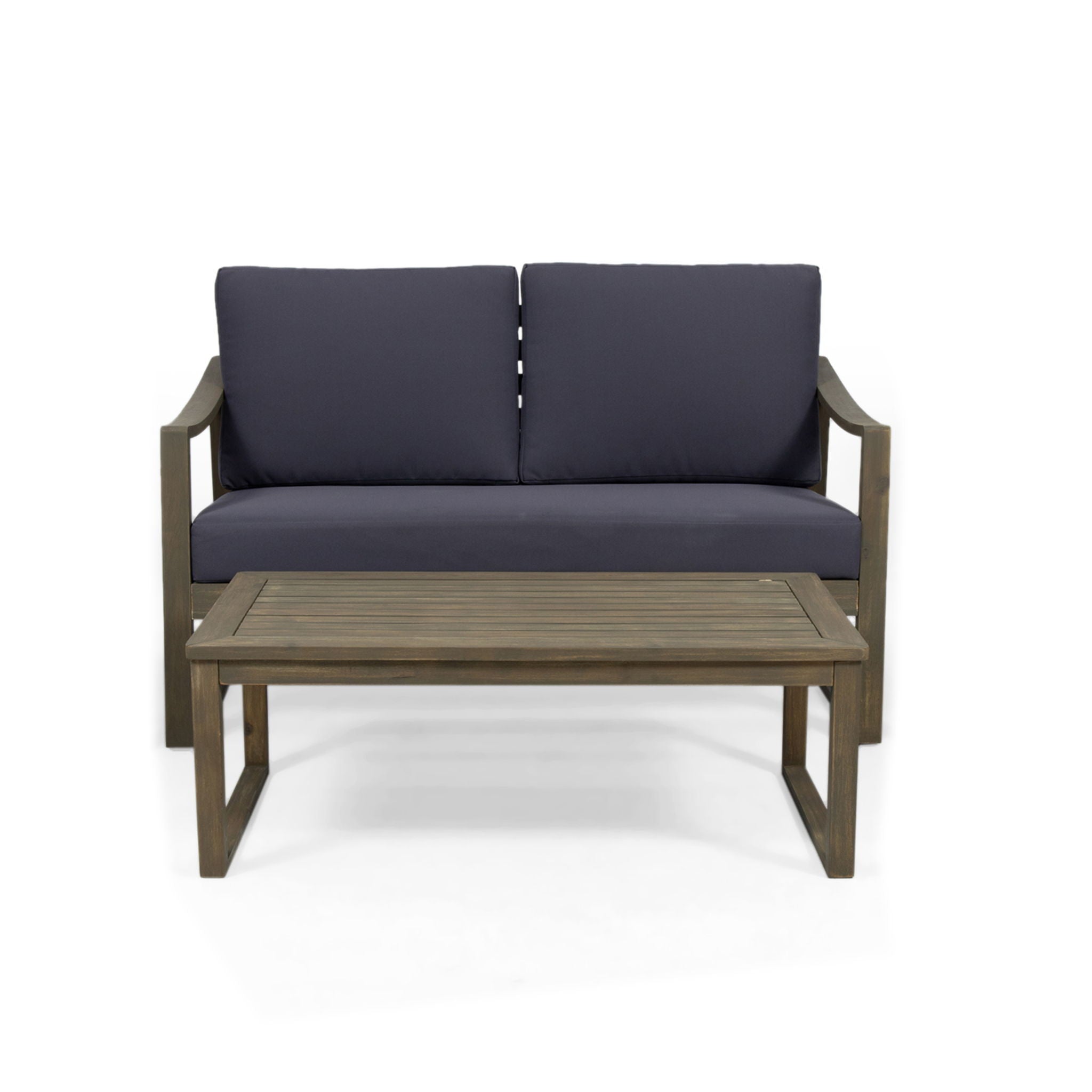 Samwell - Coffee Table & Loveseat Set With Water Resistant Cushions - Dark Gray