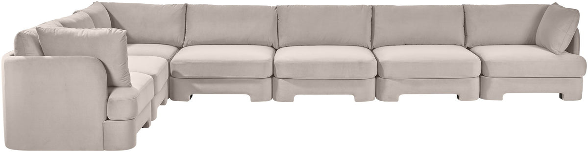 Hammond - Velvet Performance Fabric Upholstered 7 Piece Sectional