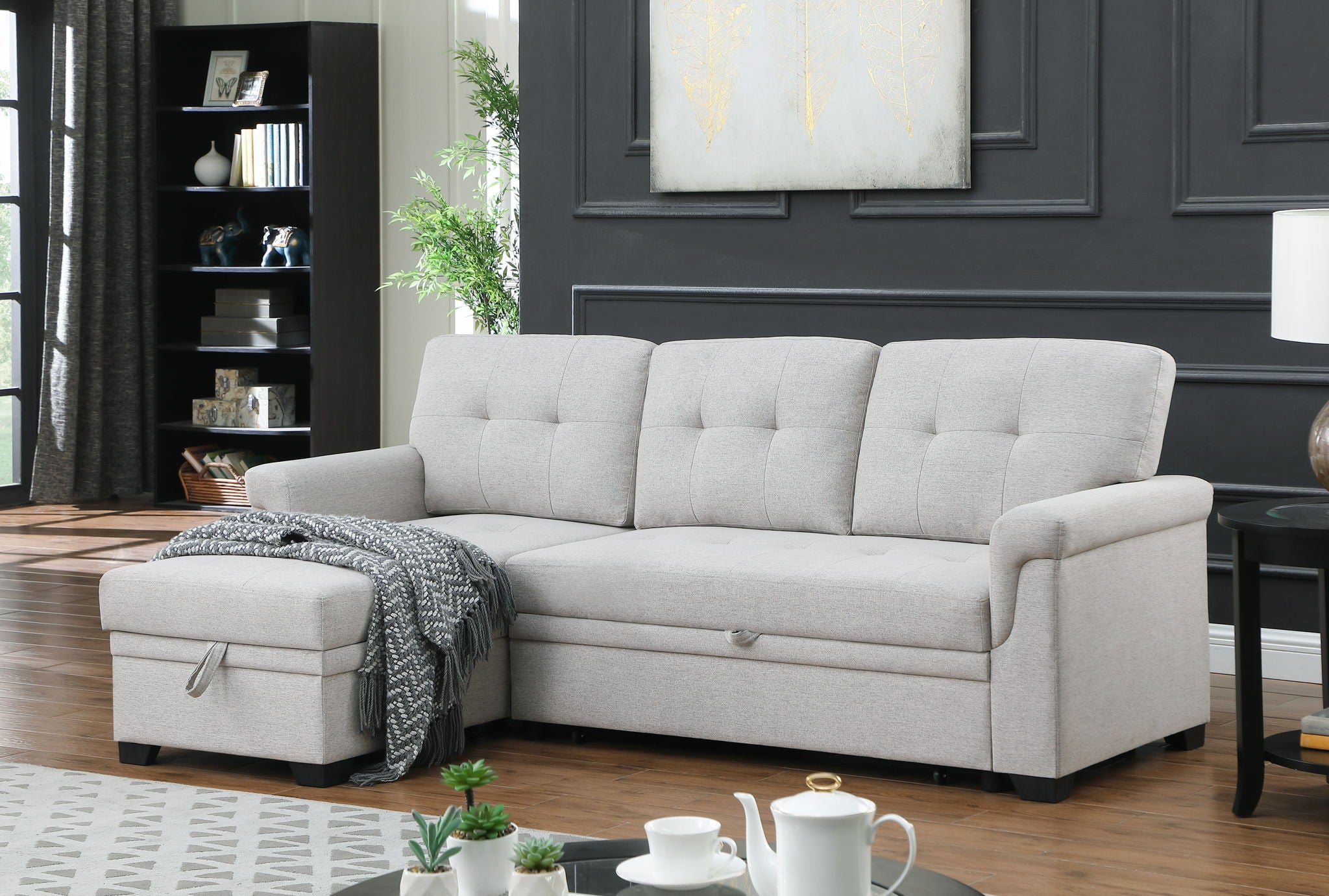 Lucca - Reversible Sleeper Sectional Sofa With Storage Chaise