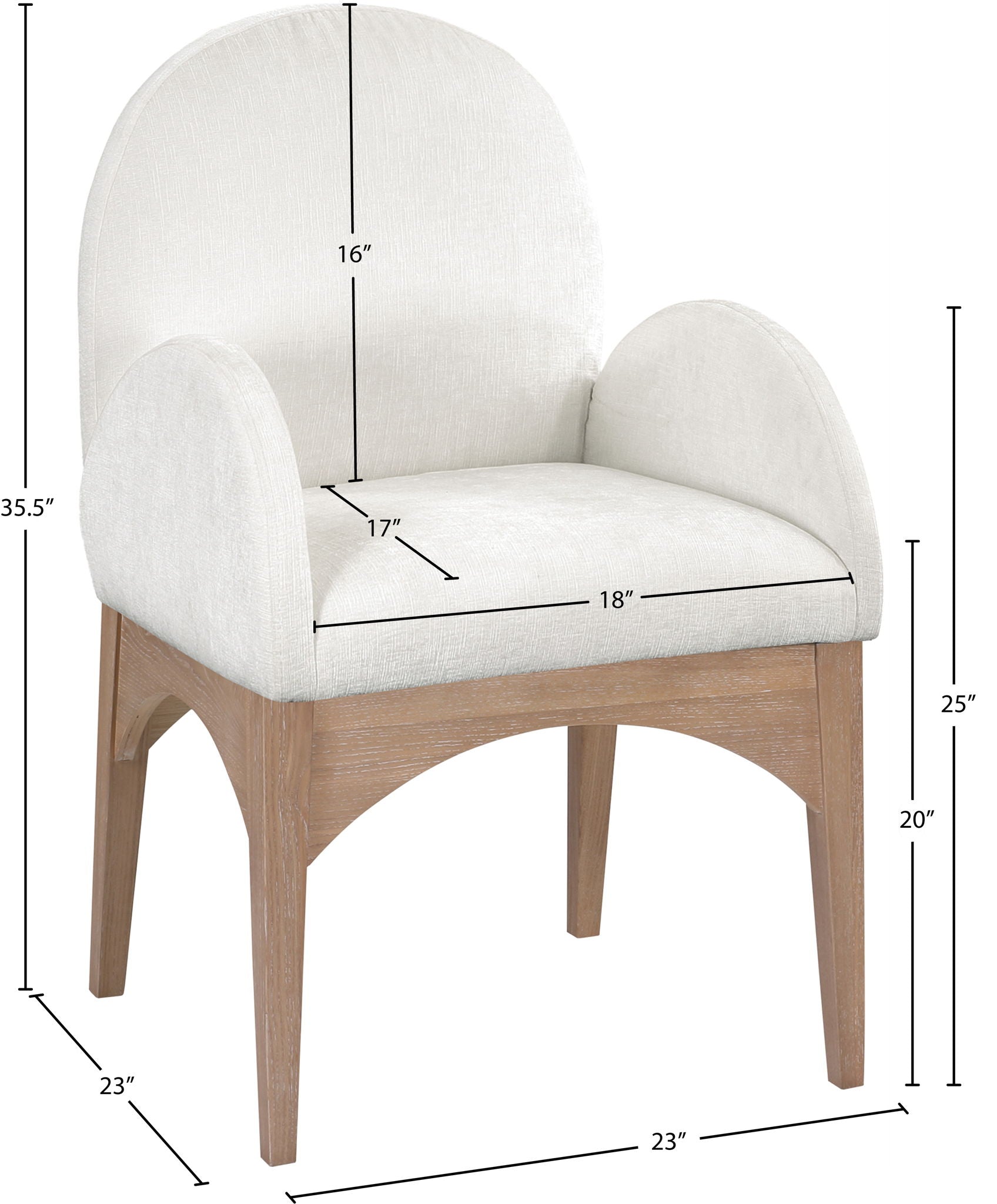 Waldorf - Chenille Dining Arm Chair With Natural Legs