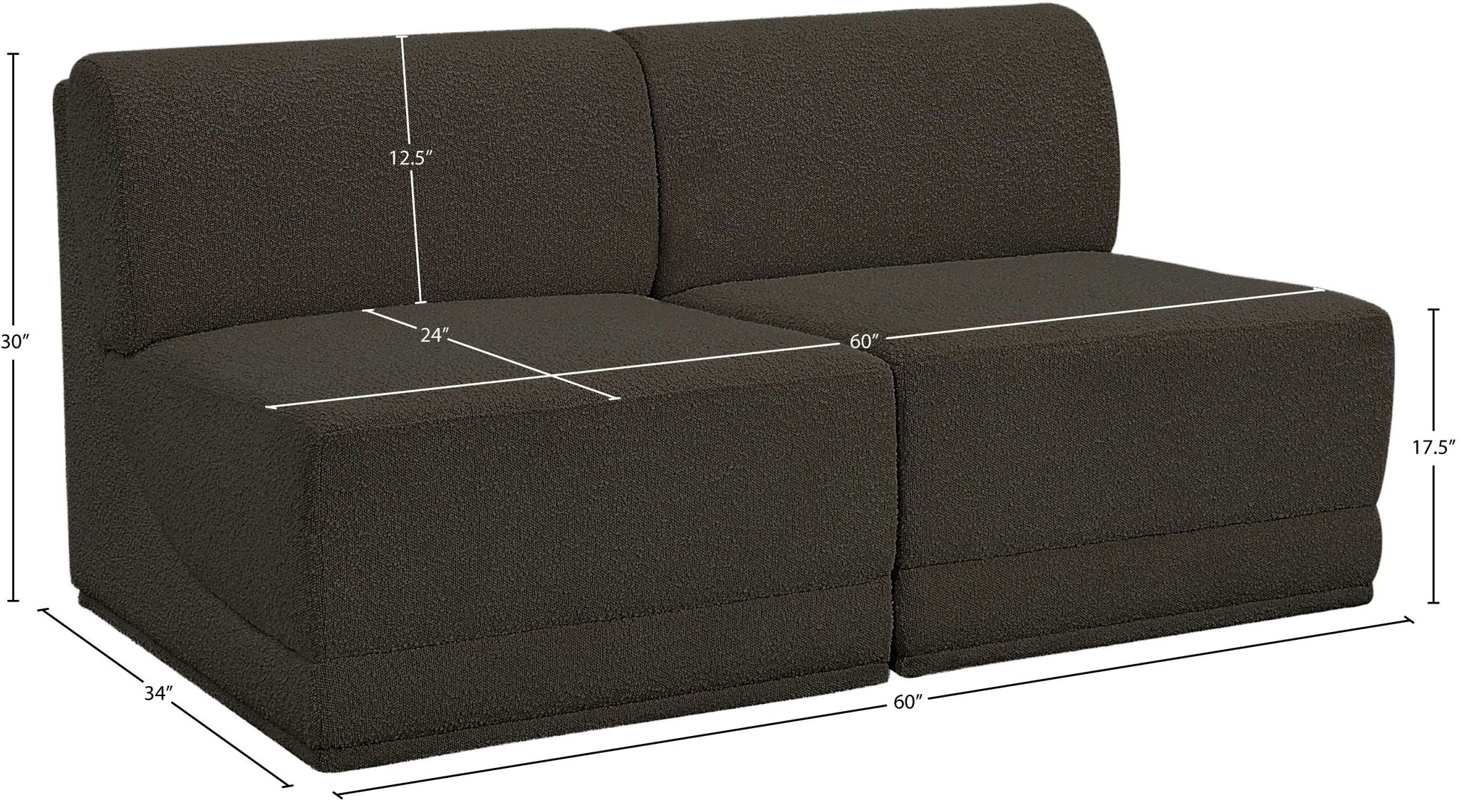 Ollie - 2 Seat Armless Modular Sofa