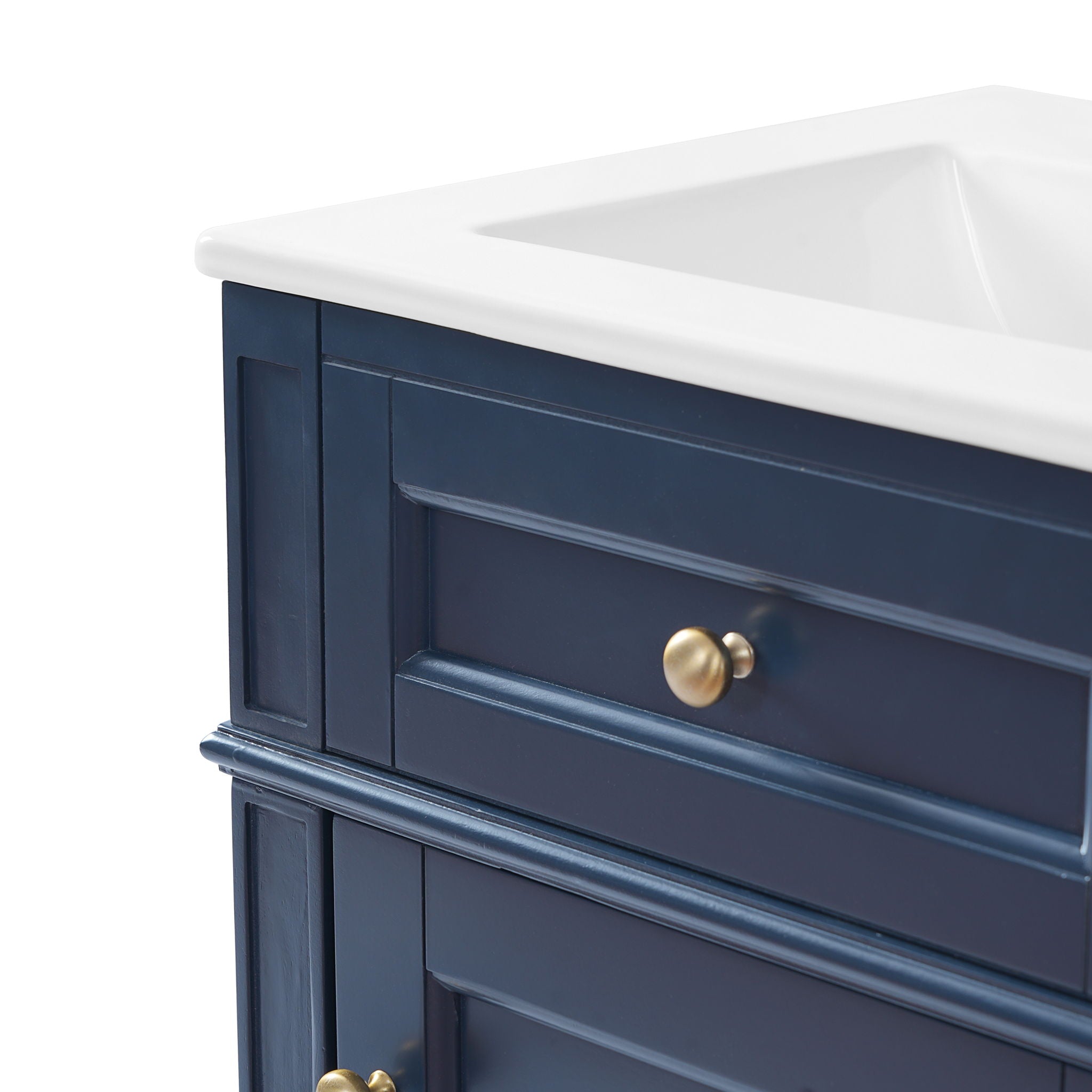 French Style Bathroom Vanity With Sink, Soft-Closing Door, Adjustable Shelf, Rectangular Design