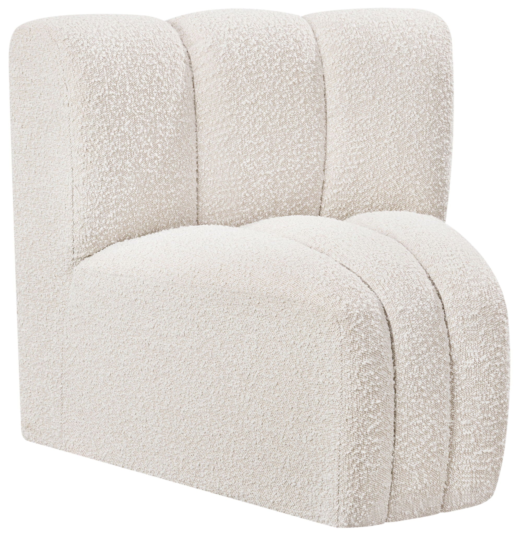 Arc - Boucle Fabric Curved Corner Chair