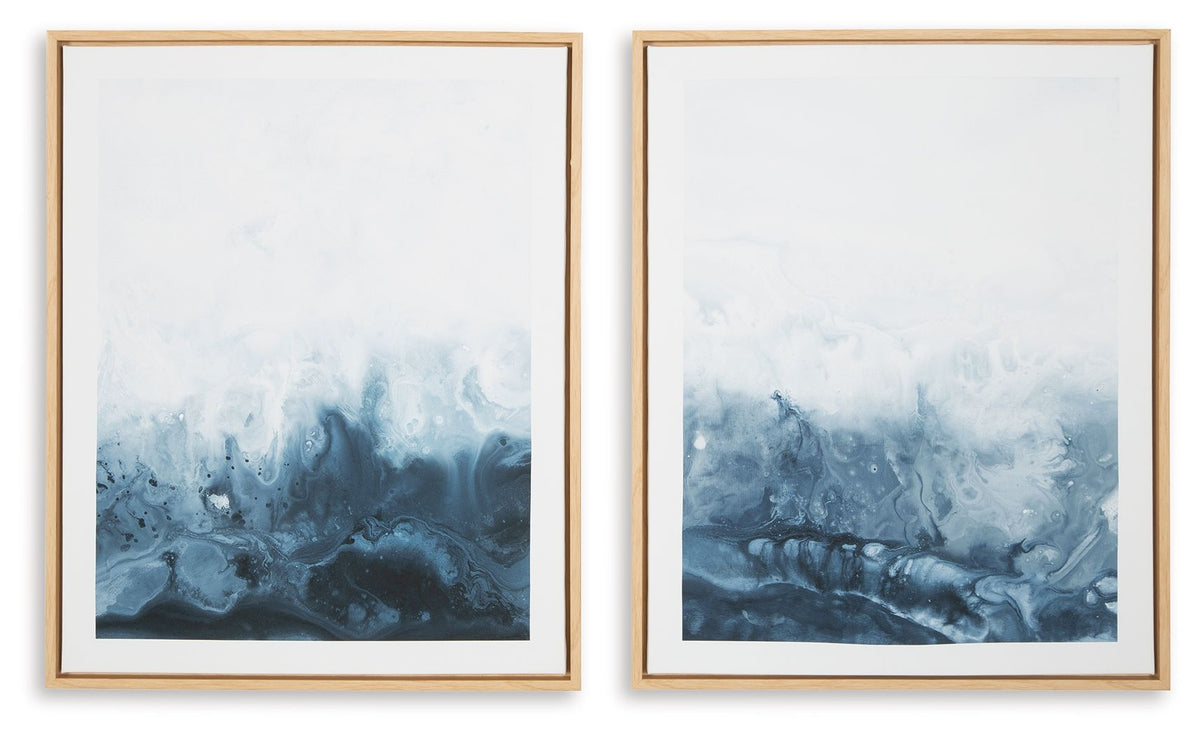Holport - Wall Art Set (Set of 2) - Blue / White