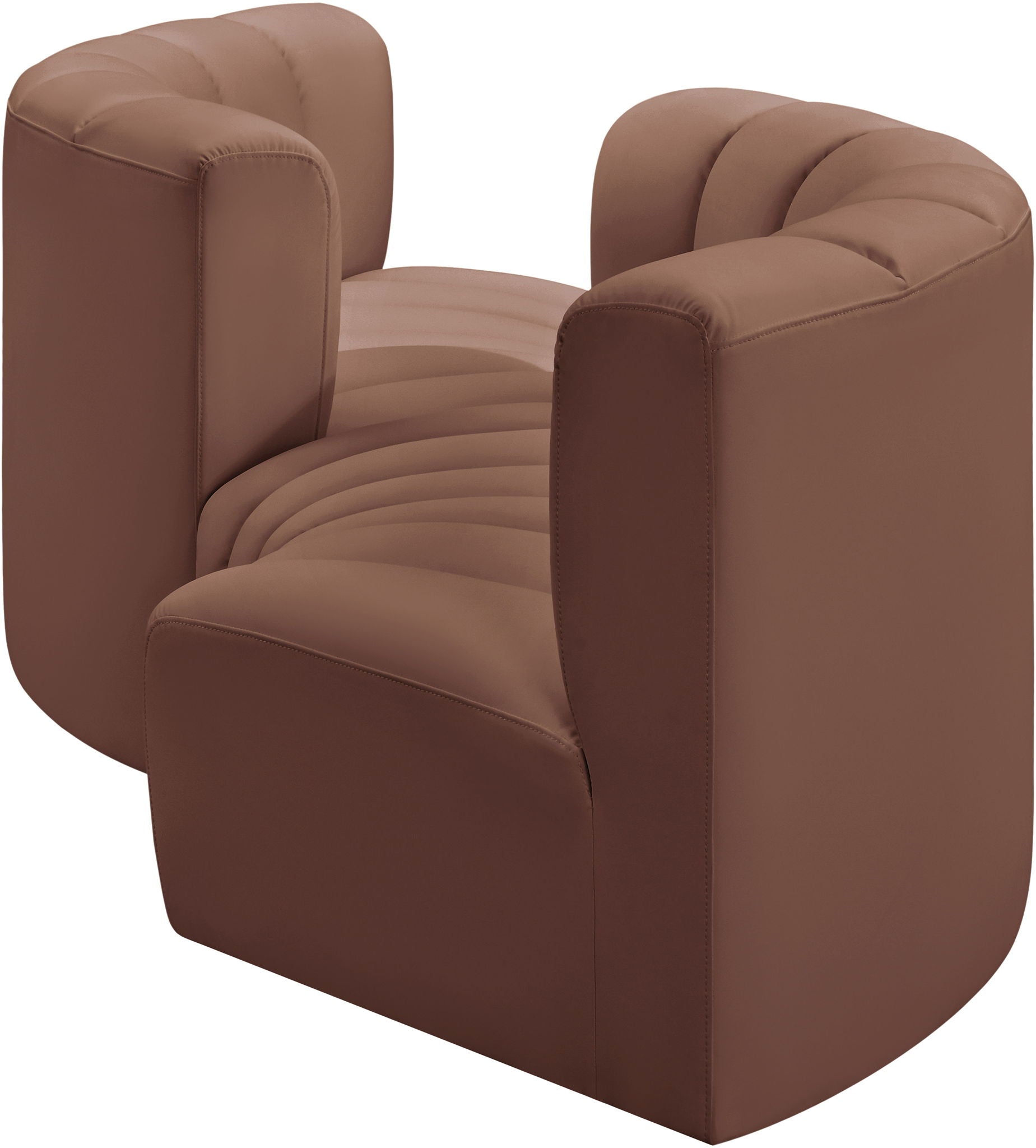 Arc - Faux Leather 4 Piece Curved Modular Sofa