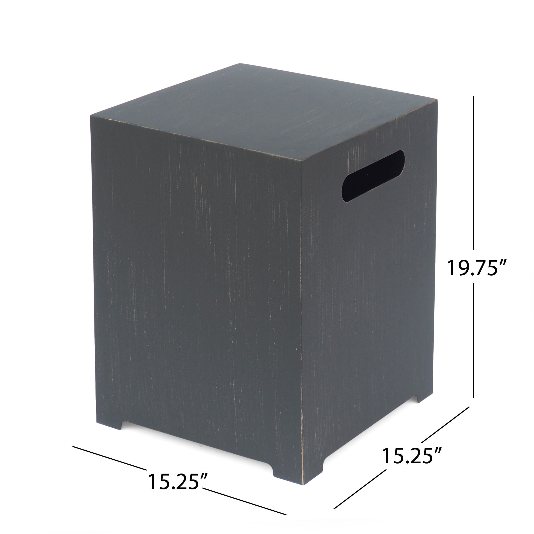 Modern Iron Tank Holder Side Table With Powder Coated Frame - Brown / Gold