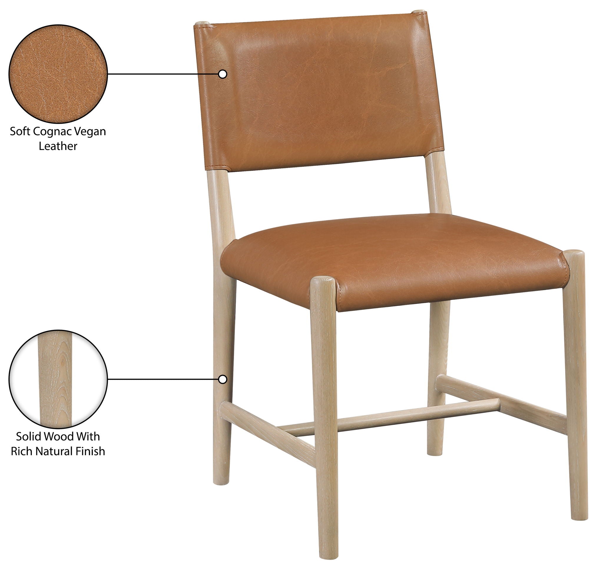 Andie - Vegan Leather Upholstered Dining Chair (Set of 2) - Natural Base