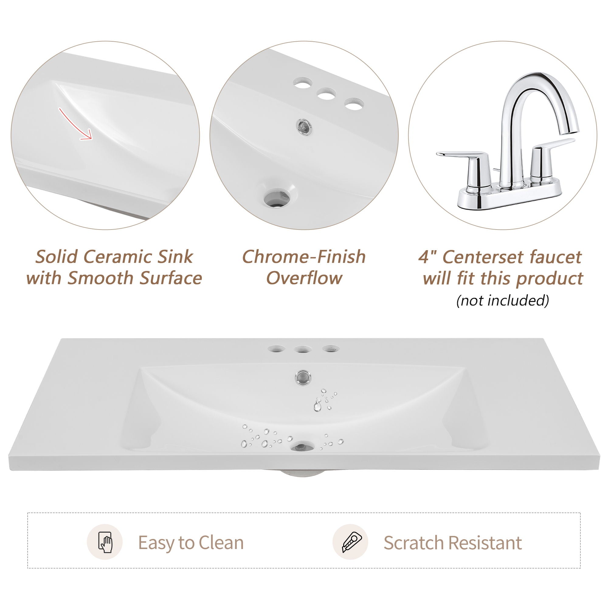 Modern Bathroom Vanity With Sink Combo, 6 Drawers And 1 Cabinet