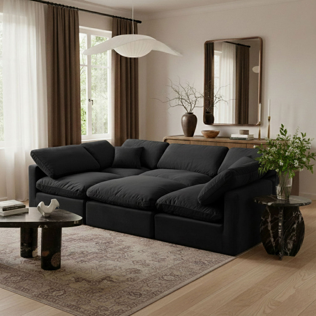 Indulge - Velvet 6 Piece Modular Sectional