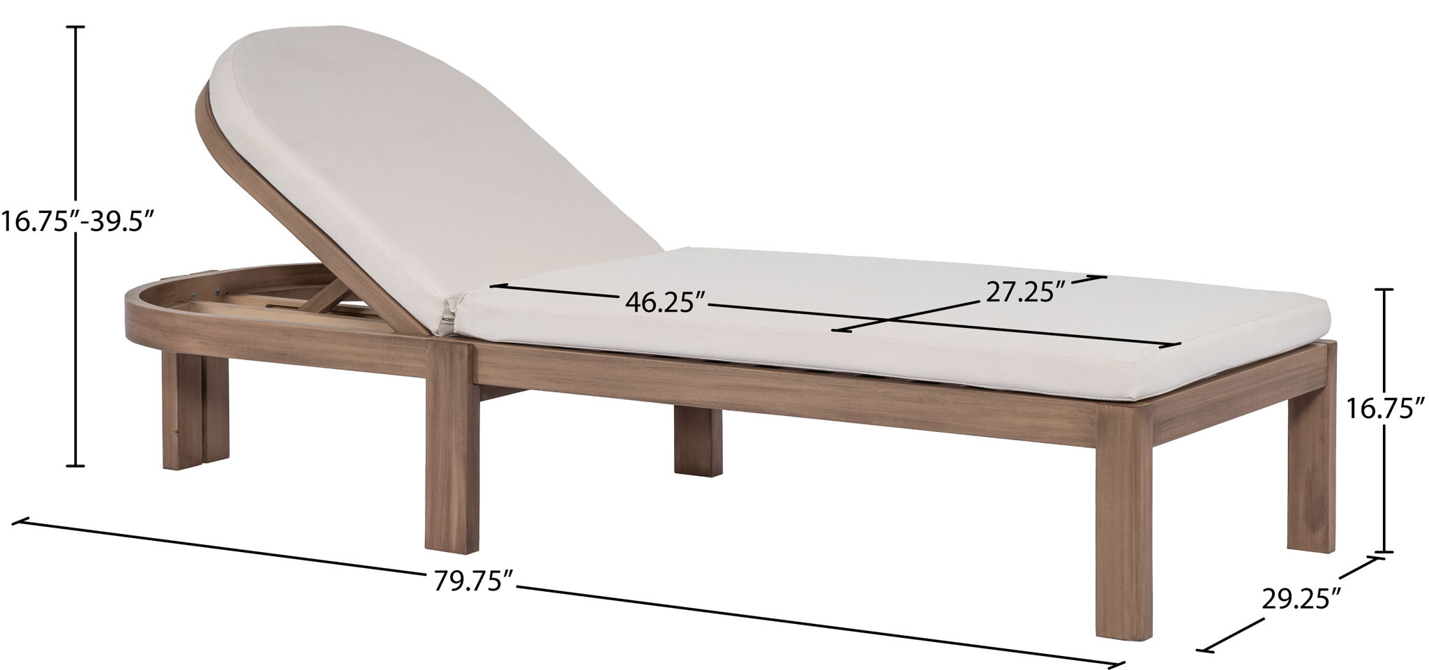 Newport - Water Resistant Fabric Upholstered Outdoor Patio Lounge Chair