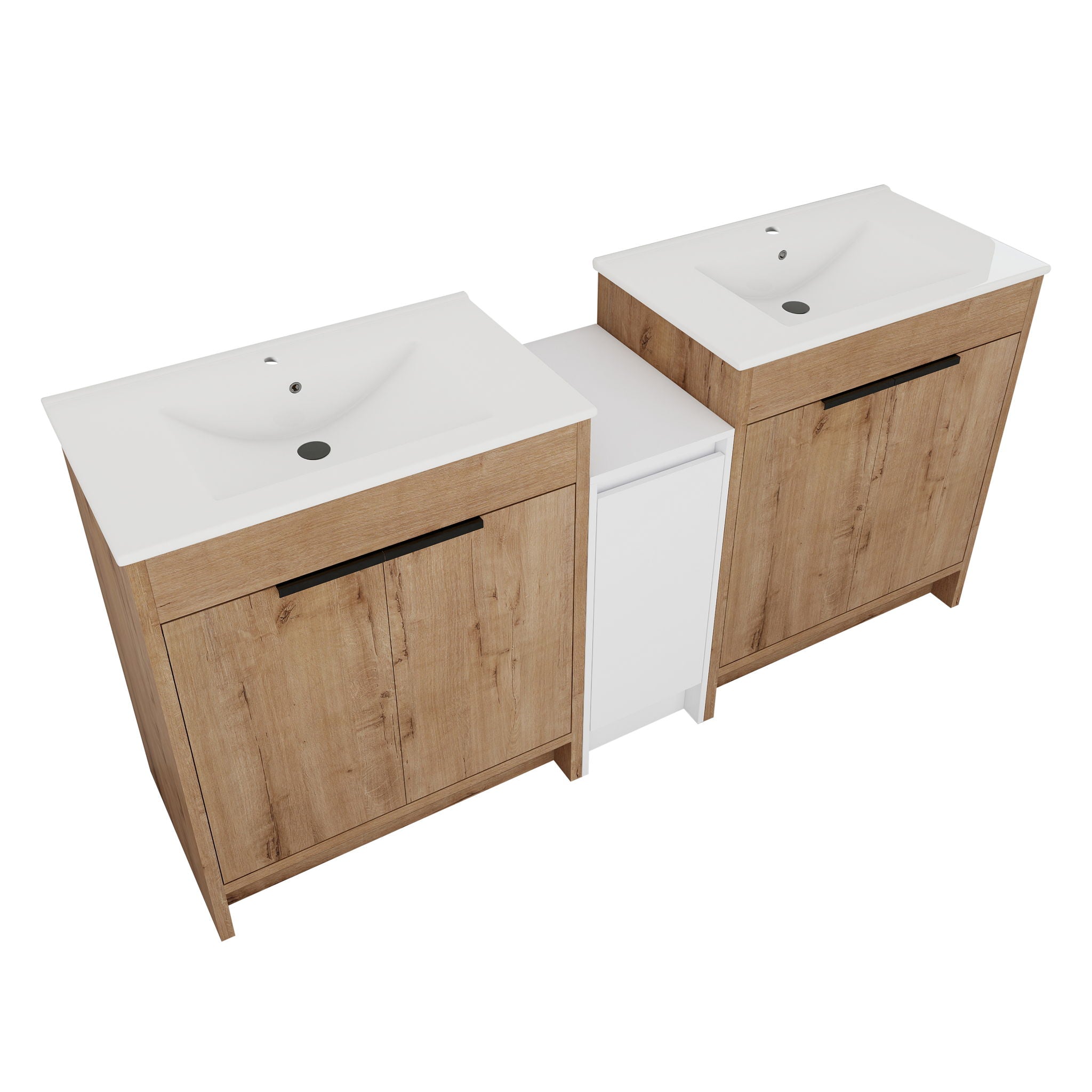 Freestanding Bathroom Vanity & Sink, Storage Cabinets, Soft Closing Doors