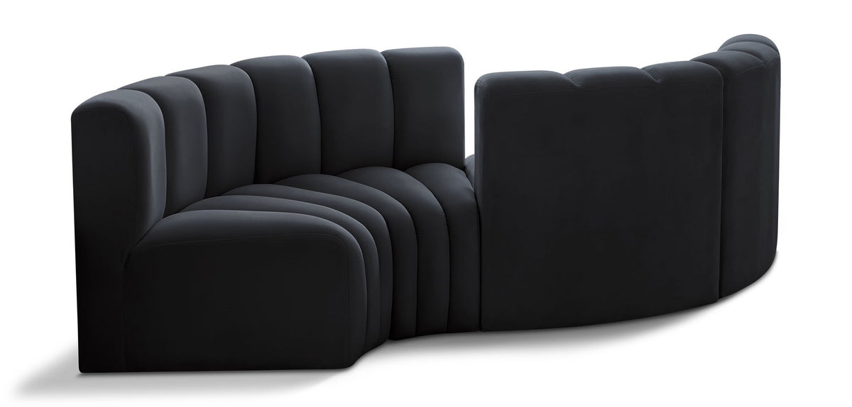 Arc - Velvet 4 Piece Curved Modular Sofa