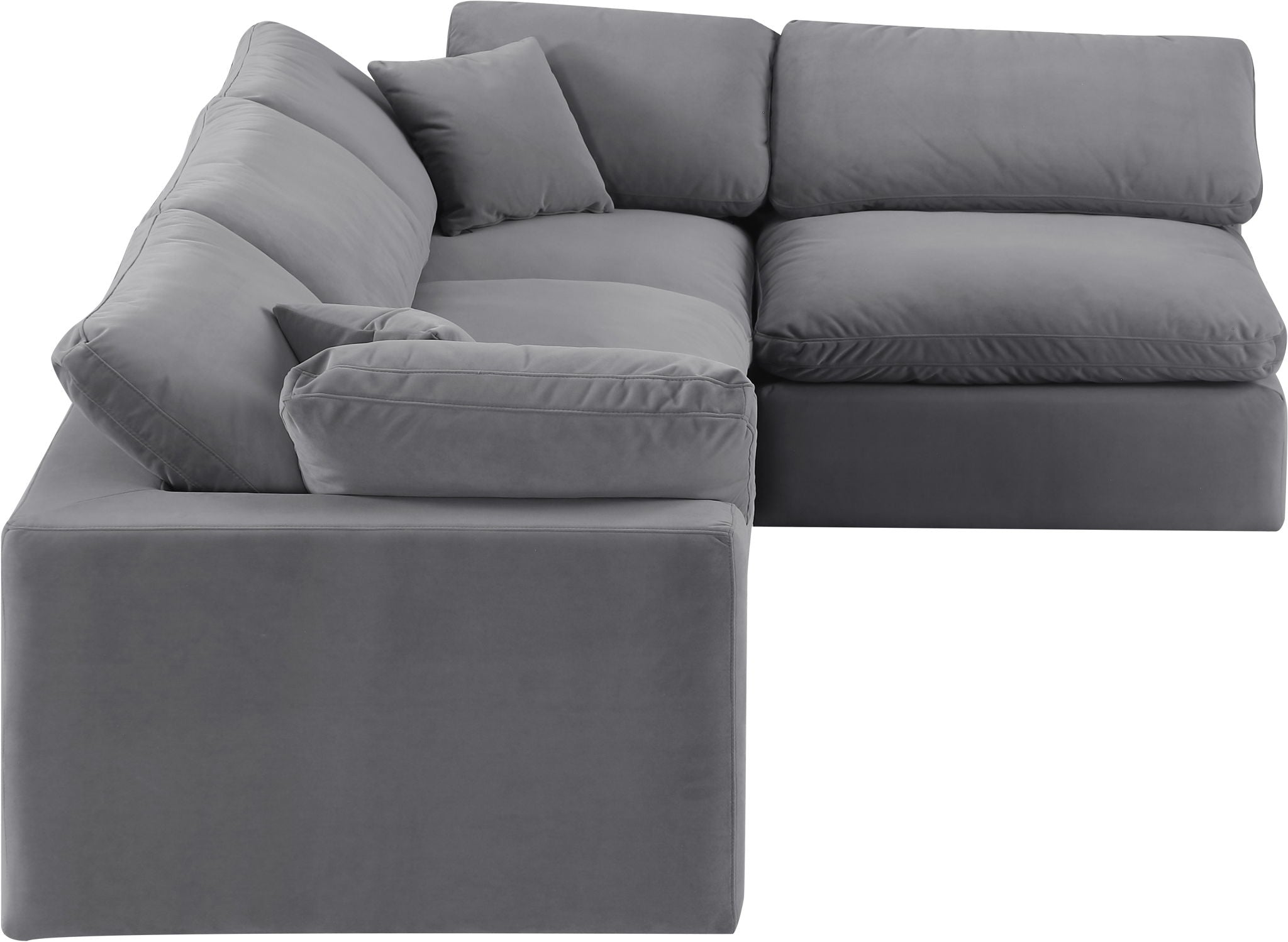 Comfy - 4 Piece Velvet Modular Armless Sectional