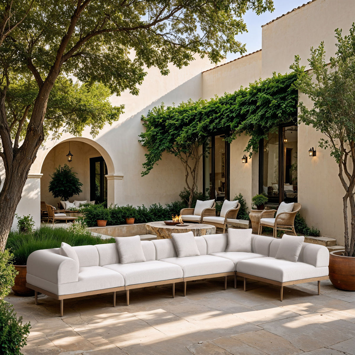 Laguna - 5 Piece 106.5" Upholstered Outdoor Patio Modular Sectional