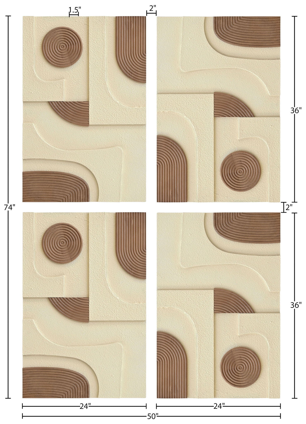 Element - Mango Wood 4 Piece Wall Art