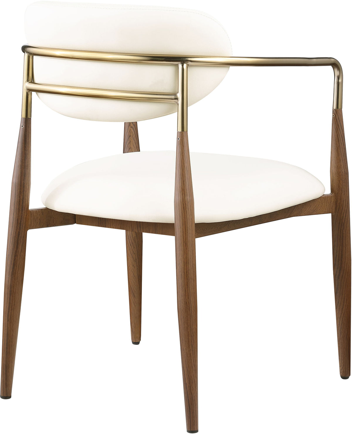 Ronda - Vegan Leather Upholstered Dining Arm Chair - Walnut Legs