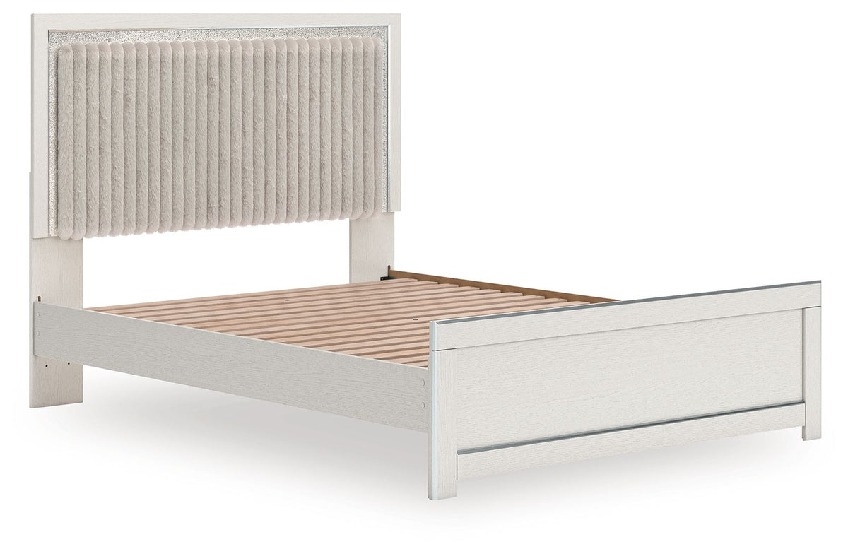 Zuraleus - Upholstered Panel Platform Bed With Roll Slats