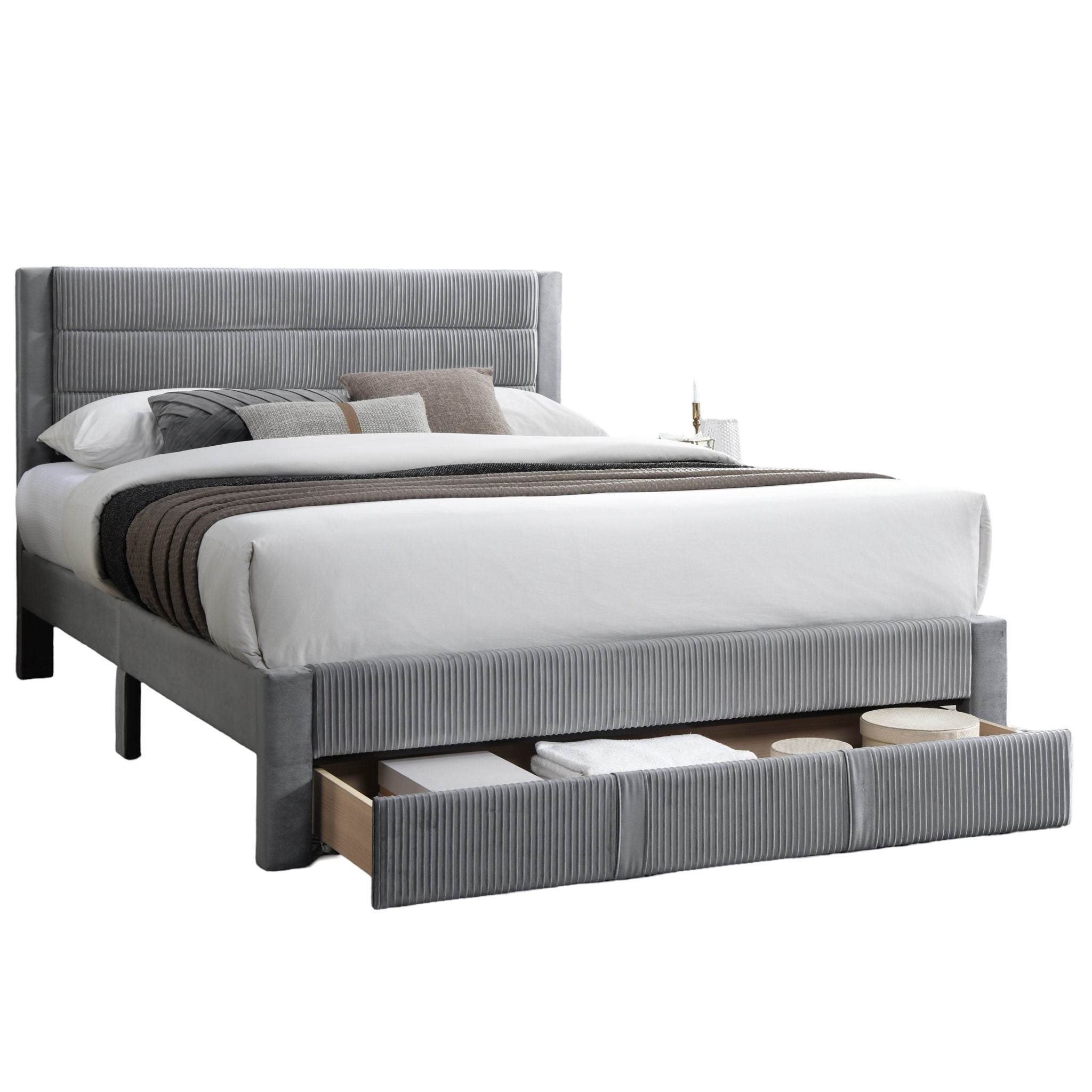 Contemporary Bed With Storage Drawer
