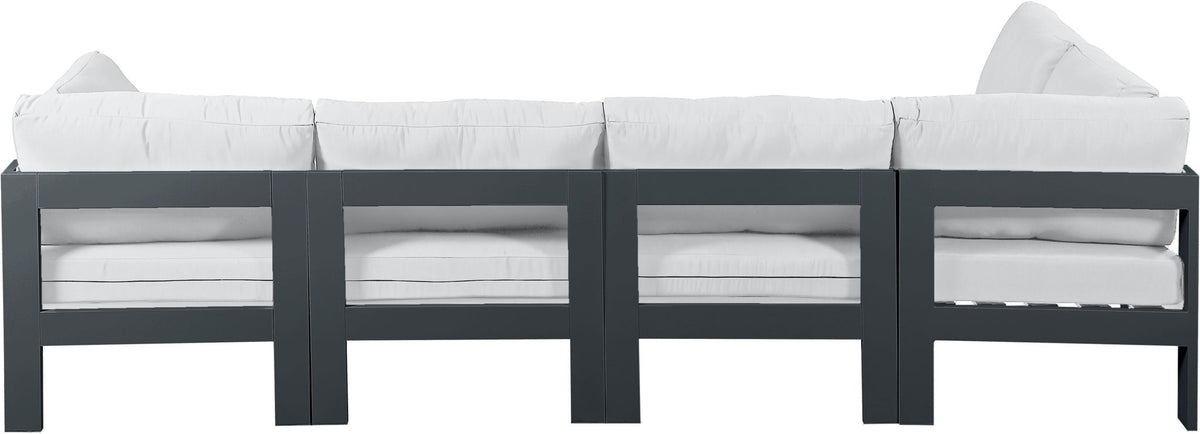 Nizuc - Outdoor Patio 5 Piece Modular Sectional With Gray Frame