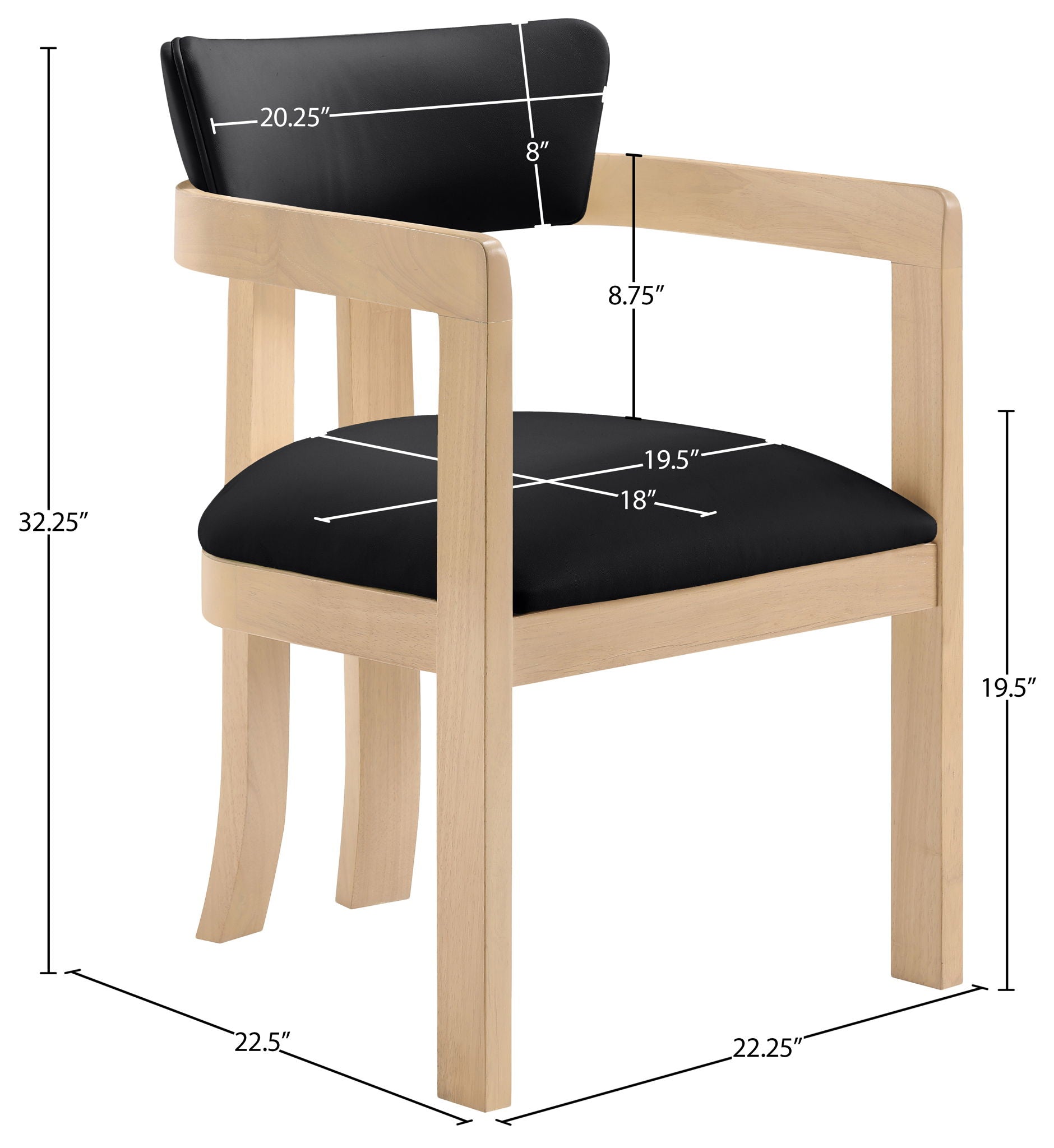 Lavrin - Vegan Leather Dining Arm Chair (Set of 2) - Natural Base