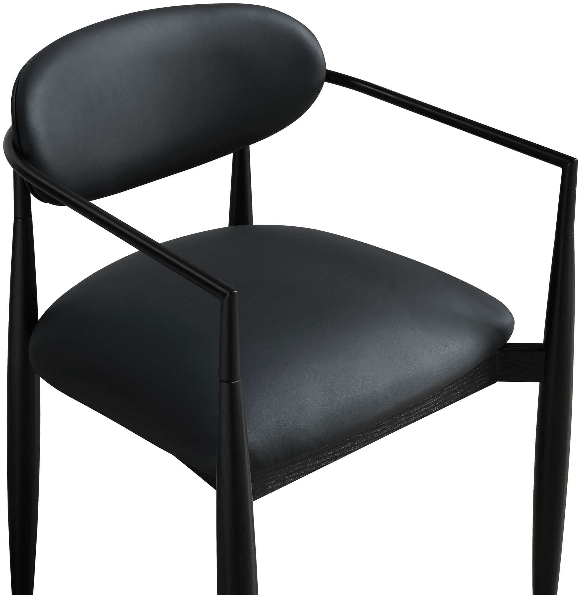 Riccio - Faux Leather Dining Arm Chair (Set of 2) - Black Frame