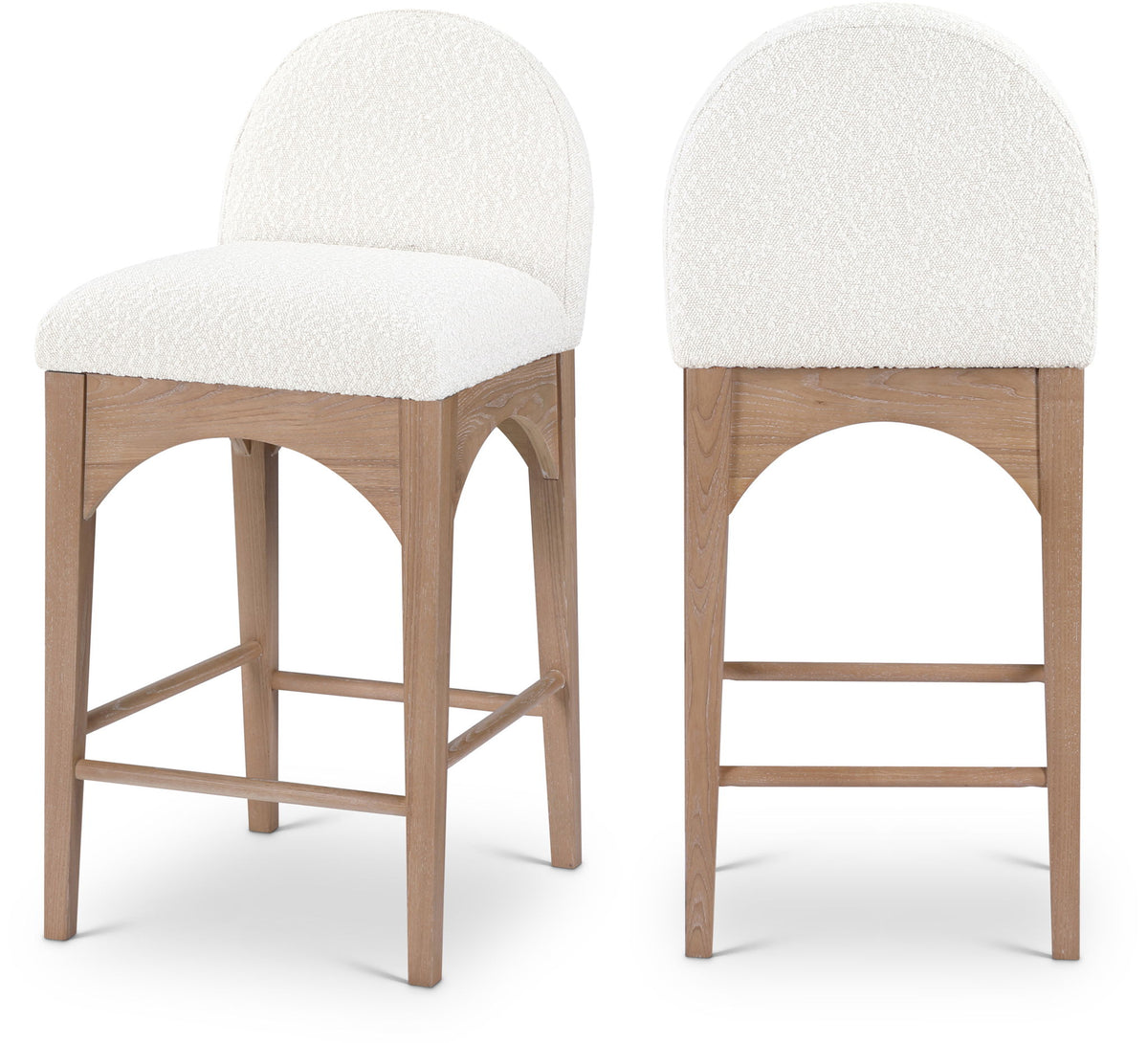 Waldorf - Boucle Stool With Natural Legs