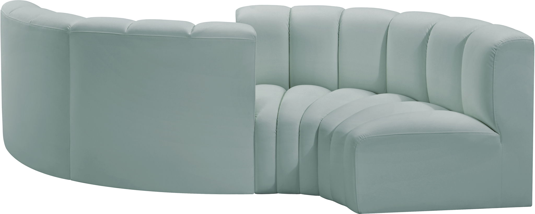 Arc - Faux Leather 4 Piece Curved Modular Sofa