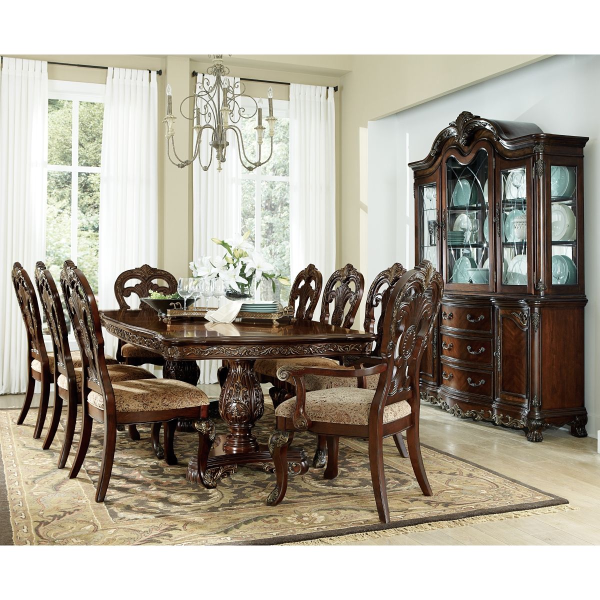 Deryn Park - Hutch With LED Light - Cherry