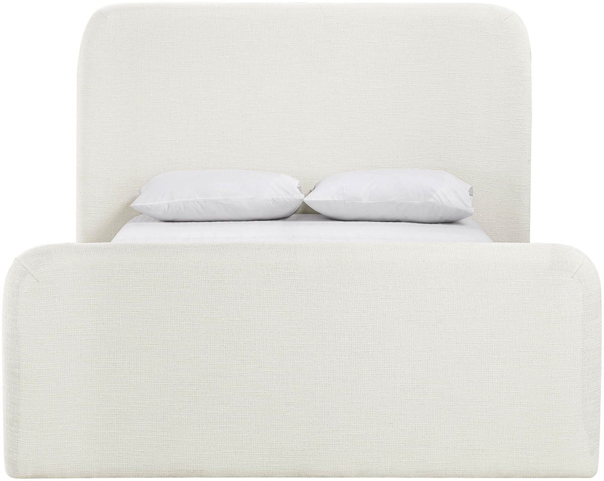 Fira - Linen Textured Fabric Upholstered Bed