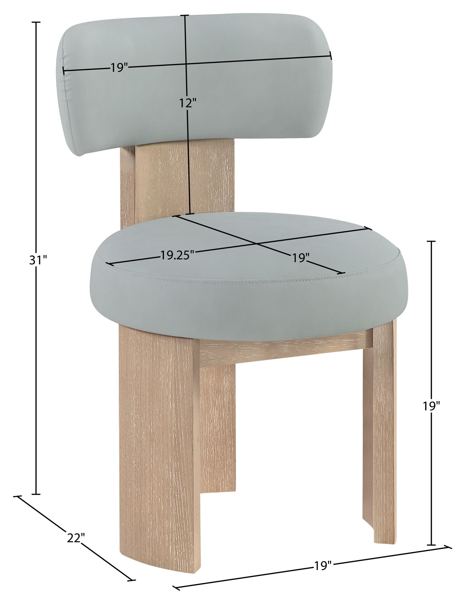 Atelier - Vegan Leather Upholstered Dining Chair (Set of 2) - Painted Natural Frame