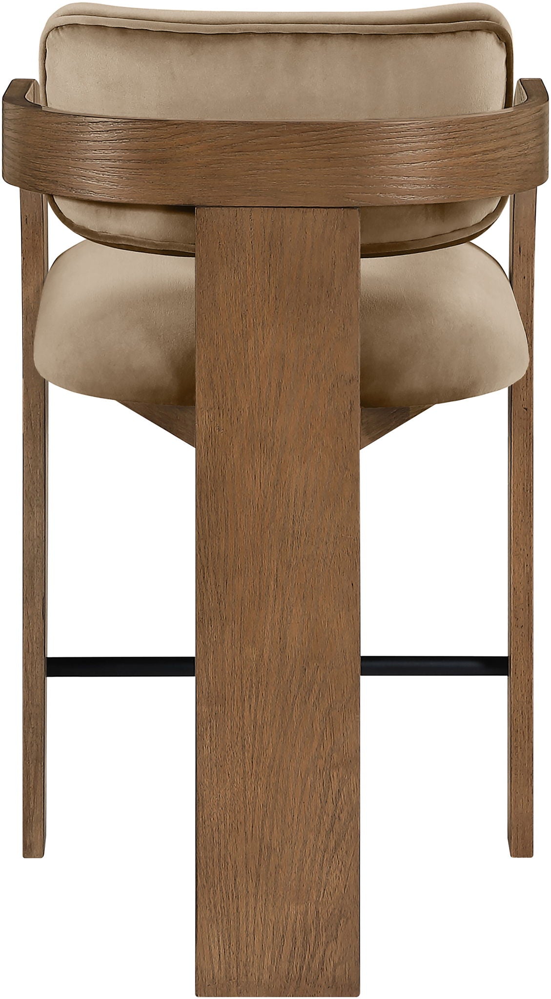 Cedra - Velvet Performance Fabric Upholstered Counter Stool - Brown Frame
