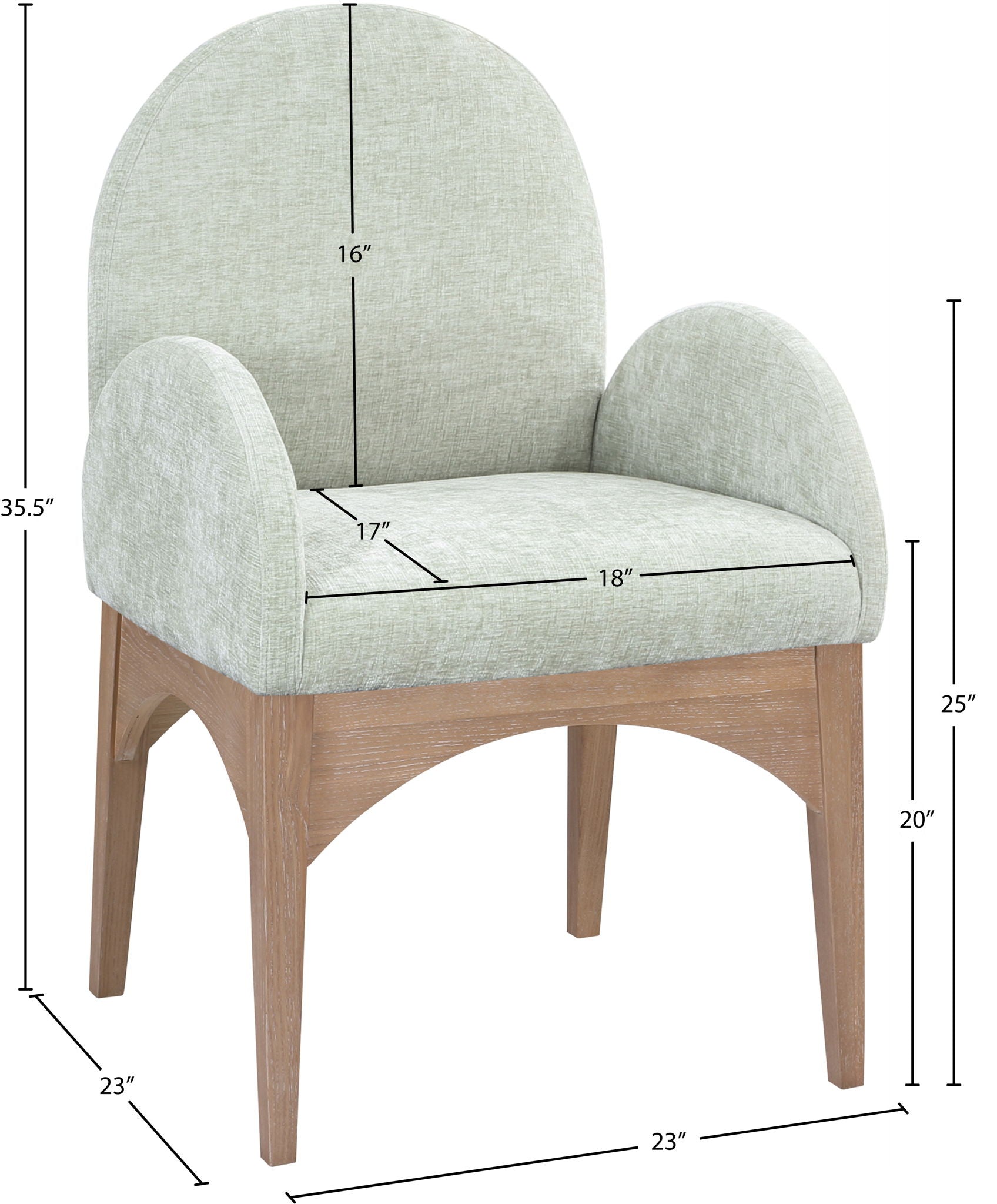 Waldorf - Chenille Dining Arm Chair With Natural Legs
