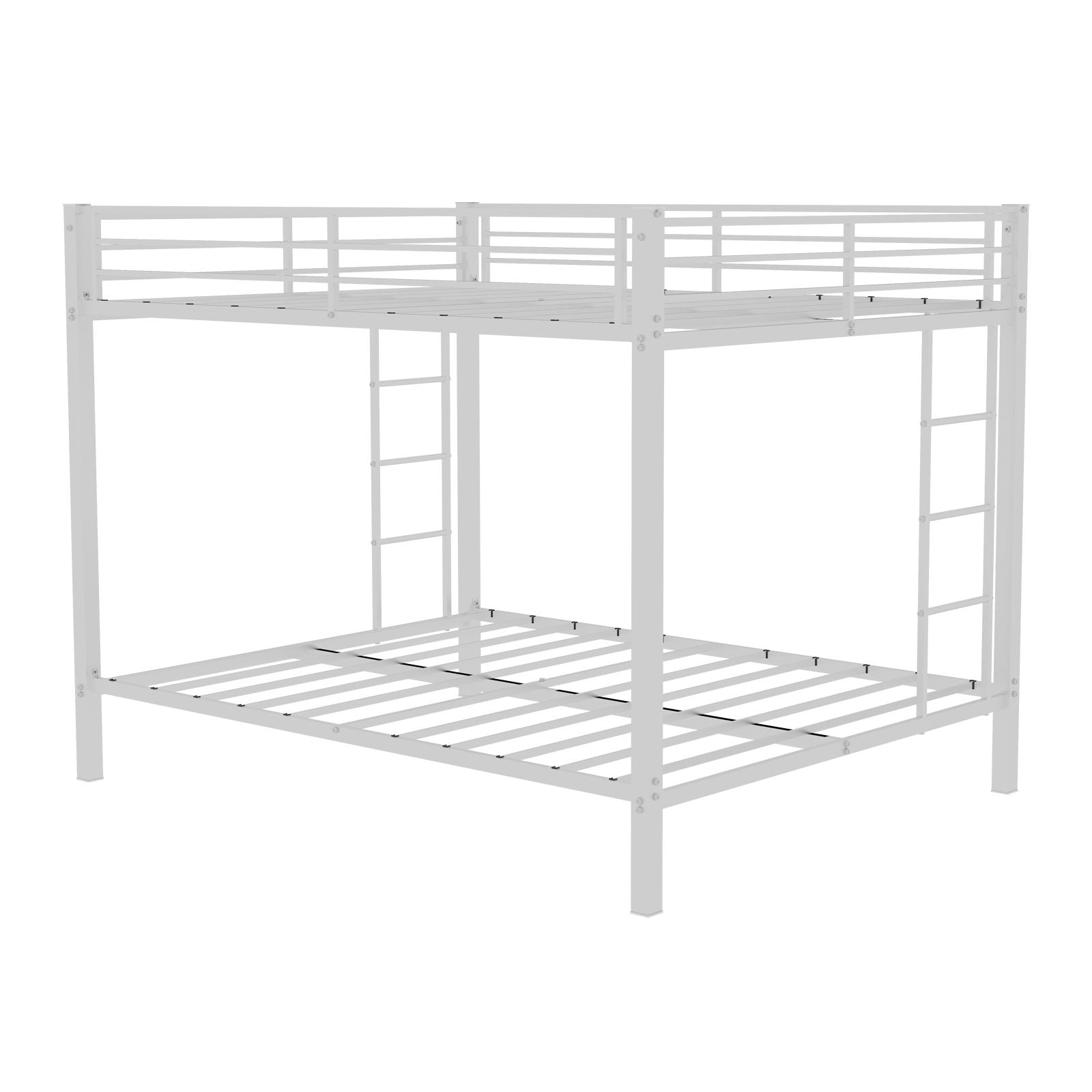 Bunk Bed For Kids, Convertible Frame With Ladders & Guardrail
