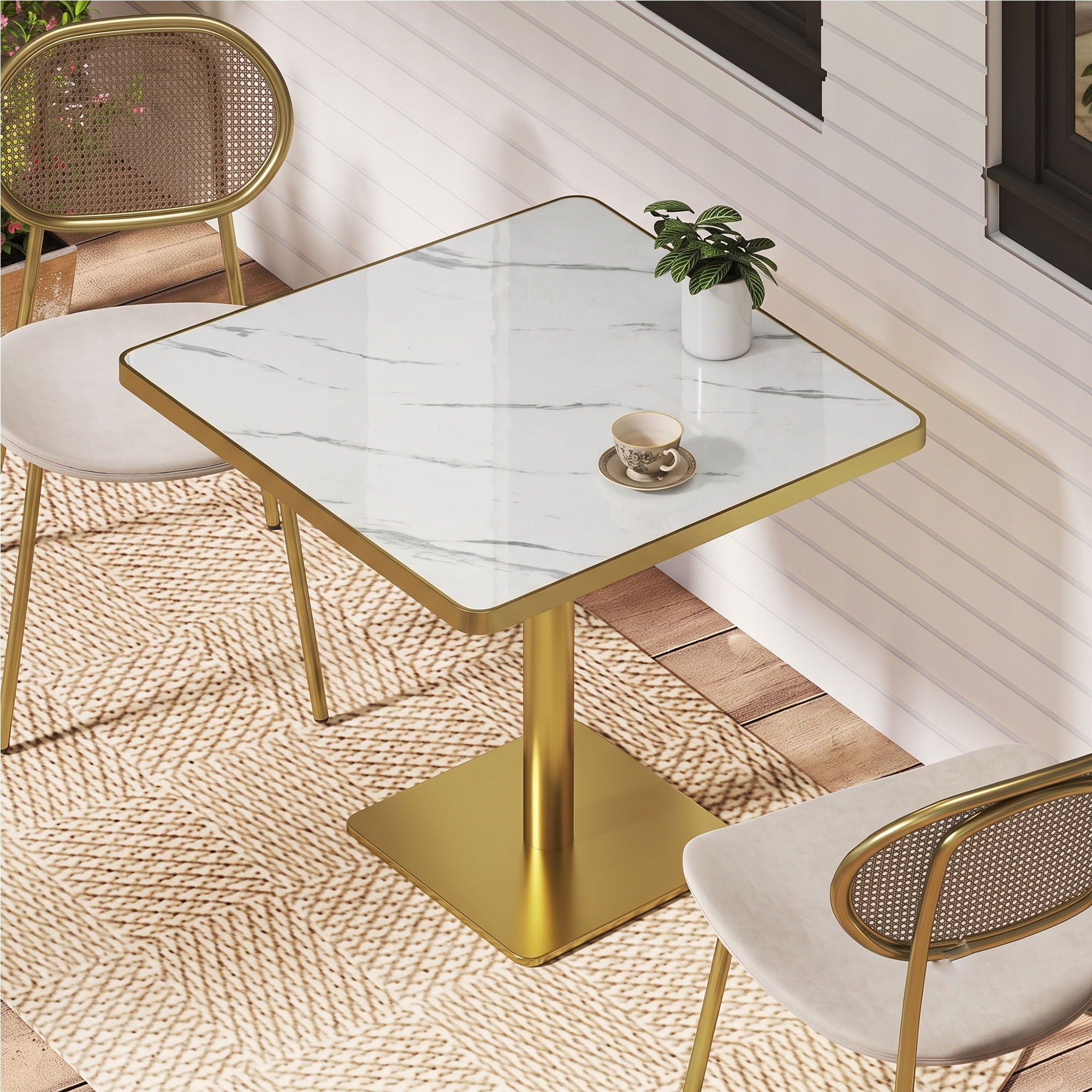 Square Small Kitchen Table With Pedestal Base